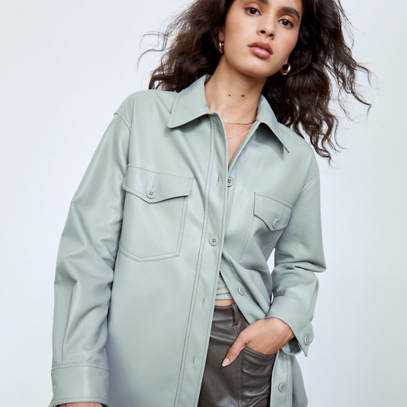 Aritzia Wilfred Ganna Shirt jacket in sage frost - Picture 5 of 5